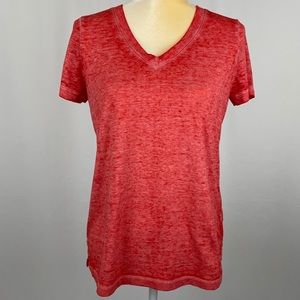 Mudd Roadtrip Tee Burnt Orange Heathered V-Neck XS